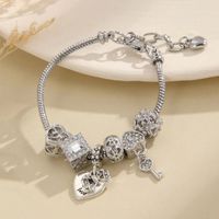 Artificial Crystal Copper White Gold Plated IG Style Modern Style Classic Style Square Heart Shape Glass Bracelets main image 5