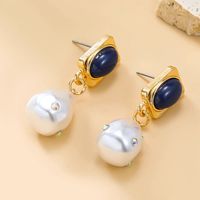 1 Pair Vintage Style Pearl Plating Inlay Copper Pearl 18K Gold Plated Drop Earrings main image 2