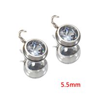 10 PCS/Package 5.5mm Diameter Diameter 7 Mm 304 Stainless Steel Zircon Round Polished Pendant sku image 1