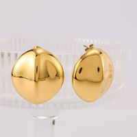 1 Pair IG Style Vintage Style Simple Style Simple Solid Color 304 Stainless Steel 18K Gold Plated Ear Studs main image 3