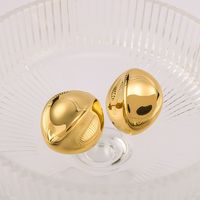 1 Pair IG Style Vintage Style Simple Style Simple Solid Color 304 Stainless Steel 18K Gold Plated Ear Studs main image 4