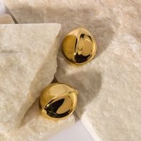 1 Pair IG Style Vintage Style Simple Style Simple Solid Color 304 Stainless Steel 18K Gold Plated Ear Studs main image 5