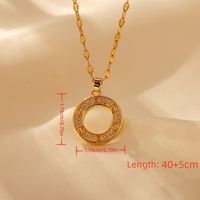 Copper 18K Gold Plated Elegant Simple Style Inlay Round Artificial Diamond Pendant Necklace main image 2