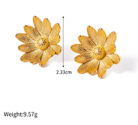 1 Pair Modern Style Classic Style Flower 316 Stainless Steel  18K Gold Plated Ear Studs main image 2