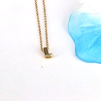 Copper 18K Gold Plated Simple Style Classic Style Plating Letter Pendant Necklace main image 4