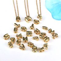 Copper 18K Gold Plated Simple Style Classic Style Plating Letter Pendant Necklace main image 9