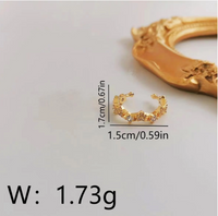 1 Piece Sweet Commute C Shape Inlay Copper Zircon 18K Gold Plated Ear Cuffs main image 2