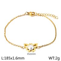 Titanium Steel 18K Gold Plated Retro Simple Style Butterfly Bracelets Earrings Necklace sku image 4