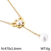 Titan Stahl 18 Karat Vergoldet Retro Einfacher Stil Schmetterling Armbänder Ohrringe Halskette sku image 7