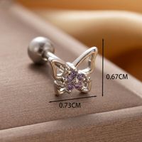 1 Piece Casual French Style Korean Style Square Heart Shape Butterfly Hollow Out Inlay Copper Zircon Drop Earrings Ear Studs main image 3