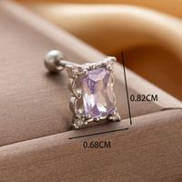 1 Piece Casual French Style Korean Style Square Heart Shape Butterfly Hollow Out Inlay Copper Zircon Drop Earrings Ear Studs main image 4