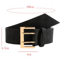 Elegant Luxurious Solid Color Pu Leather Ferroalloy Belt Buckle Women's Leather Belts main image 2