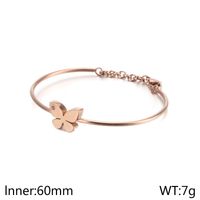 Titanium Steel 18K Gold Plated Elegant Simple Style Butterfly Bracelets Earrings Necklace sku image 10
