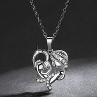 Copper MAMA Inlay Heart Shape Zircon Pendant Necklace main image 3