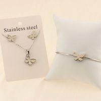 Titanium Steel 18K Gold Plated Elegant Simple Style Butterfly Bracelets Earrings Necklace main image 2