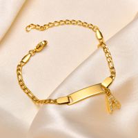 304 Stainless Steel 18K Gold Plated Sweet Shiny Inlay Letter Zircon Bracelets main image 7