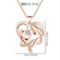 Copper MAMA Inlay Heart Shape Zircon Pendant Necklace main image 4