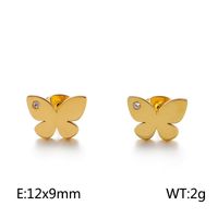 Acero Titanio Chapados en oro de 18k Elegante Estilo Simple Mariposa Pulsera Aretes Collar sku image 5