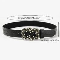 Vintage Style Star Pu Leather Inlay Diamond Women's Leather Belts main image 2