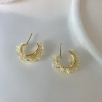 1 Par Señora Estilo Simple Geométrico Enchapado Embutido Cobre Circón Chapados en oro de 18k Pendientes sku image 1