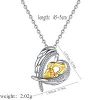 Wholesale Elegant Modern Style Heart Shape Copper Asymmetrical Metal Inlay Gold Plated Silver Plated Zircon Pendant Necklace main image 4
