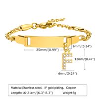 Acero Inoxidable 304 Chapados en oro de 18k Dulce Brillante Embutido Letra Circón Pulsera sku image 6