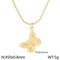 Titanium Steel 18K Gold Plated Elegant Simple Style Butterfly Bracelets Earrings Necklace sku image 8