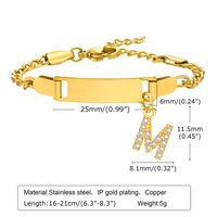 Acier Inoxydable 304 Plaqué Or 18K Sucré Brillant Incruster Lettre Zircon Bracelets sku image 13