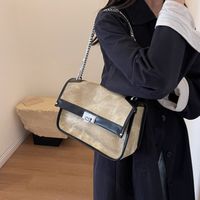 Women's Medium Pu Leather Solid Color Streetwear Square Lock Clasp Shoulder Bag Crossbody Bag main image 4