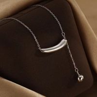 Titanium Steel Modern Style Simple Style Asymmetrical Solid Color Pendant Necklace main image 1
