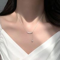 Titanium Steel Modern Style Simple Style Asymmetrical Solid Color Pendant Necklace main image 3