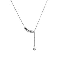 Titanium Steel Modern Style Simple Style Asymmetrical Solid Color Pendant Necklace sku image 1