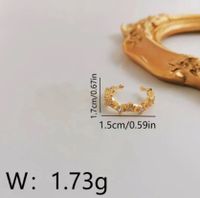 1 Piece Sweet Commute C Shape Inlay Copper Zircon 18K Gold Plated Ear Cuffs sku image 1