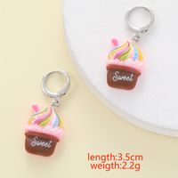 1 Pair Cute Streetwear Ice Cream Letter Resin Drop Earrings main image 2