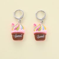 1 Pair Cute Streetwear Ice Cream Letter Resin Drop Earrings sku image 1