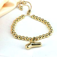 Copper Gold Plated Vintage Style Simple Style Letter Bracelets sku image 25