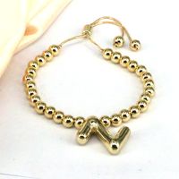 Copper Gold Plated Vintage Style Simple Style Letter Bracelets main image 3
