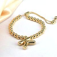 Copper Gold Plated Vintage Style Simple Style Letter Bracelets main image 6