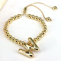 Copper Gold Plated Vintage Style Simple Style Letter Bracelets sku image 23