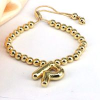 Copper Gold Plated Vintage Style Simple Style Letter Bracelets main image 7