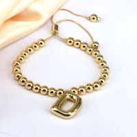 Copper Gold Plated Vintage Style Simple Style Letter Bracelets sku image 4