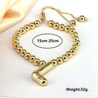 Copper Gold Plated Vintage Style Simple Style Letter Bracelets main image 2