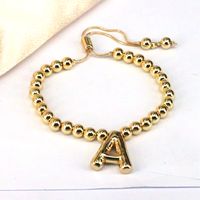 Copper Gold Plated Vintage Style Simple Style Letter Bracelets main image 5