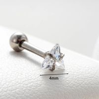 1 Piece Casual French Style Simple Style Triangle Inlay Copper Zircon Earrings Ear Studs main image 3