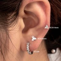 1 Piece Casual French Style Simple Style Triangle Inlay Copper Zircon Earrings Ear Studs main image 1