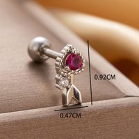 1 Piece Casual French Style Korean Style Geometric Heart Shape Inlay Copper Zircon Ear Studs main image 3