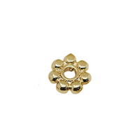 1 Piece 5.5mm Diameter Diameter 7 Mm Copper 14K Gold Plated Flower Polished Spacer Bars sku image 1