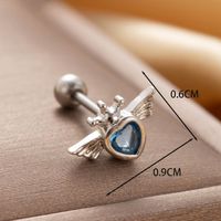 1 Piece Casual French Style Korean Style Moon Heart Shape Crown Chain Inlay Copper Zircon Drop Earrings Ear Studs main image 3