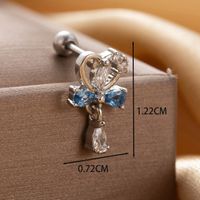 1 Piece Casual French Style Korean Style Moon Heart Shape Crown Chain Inlay Copper Zircon Drop Earrings Ear Studs main image 4