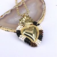 Kupfer 18 Karat Vergoldet Vintage-Stil Herzform Halskette Mit Anhänger main image 5